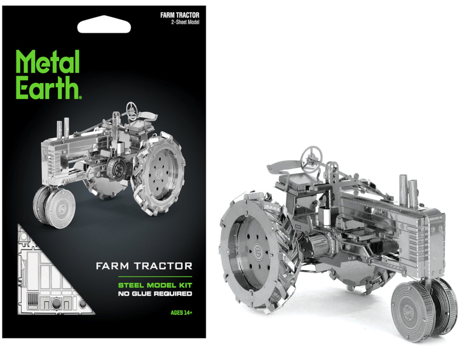 Model Kit Farm Tractor (Challenging Difficulty) Steel Model by Metal Earth Metal Earth