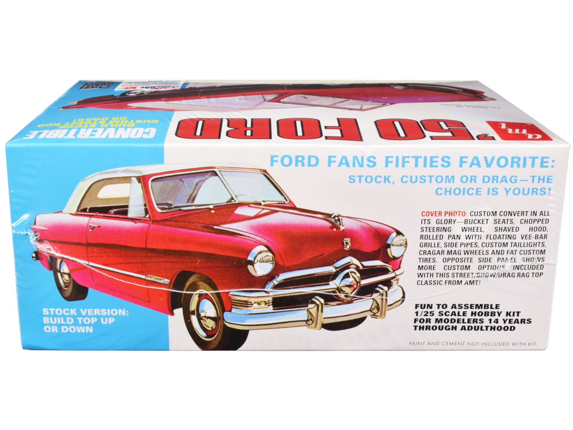 Skill 2 Model Kit 1950 Ford Convertible "Street Rods" 3-in-1 Kit 1/25 Scale Model by AMT AMT