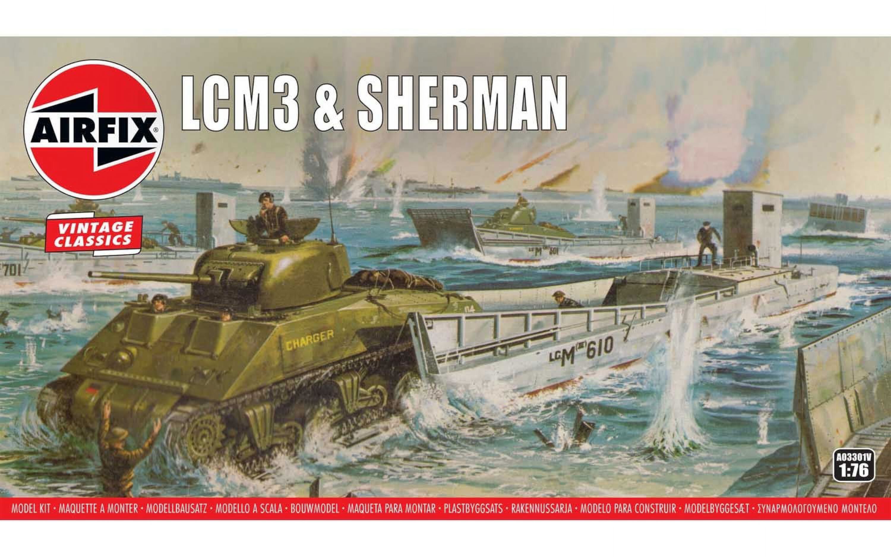 Airfix 03301V WWII LCM3 & Sherman Tank 1/76 Scale Plastic Model Kits Coming soon