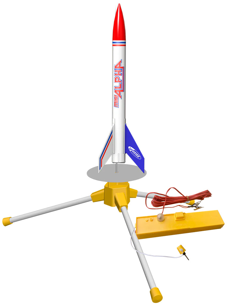 Estes Mini Alpha Model Rocket Launch Set, Beginner Skill Level Kit with Mini Launch Controller and Mini Launch Pad (2458) Estes