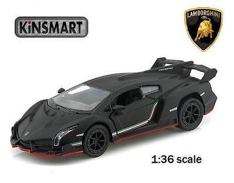 5" Kinsmart Lamborghini Veneno Diecast Model Toy Car 1:36 Matte Black KiNSMART