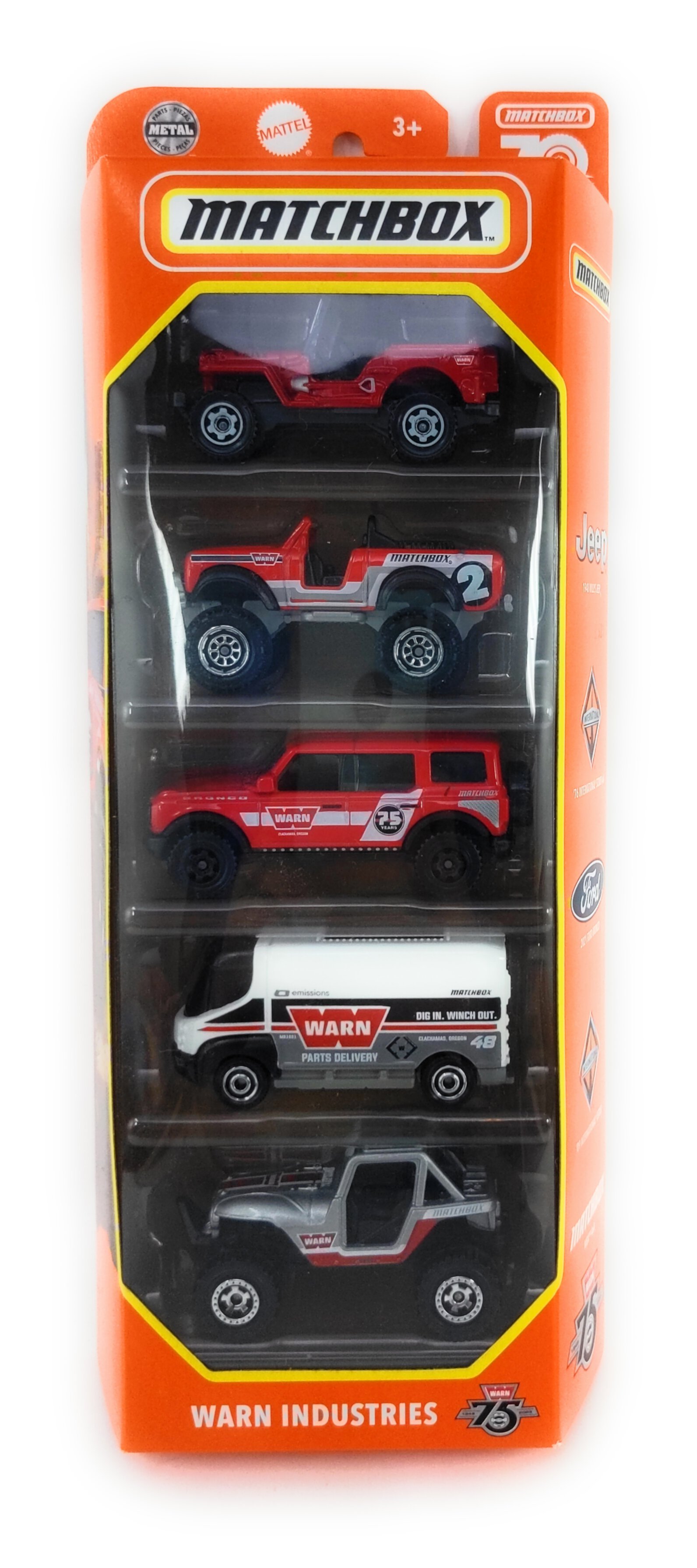 Matchbox WARN Industries 5 Pack - Jeep, Scout, Bronco, Estar, 4X4 Matchbox