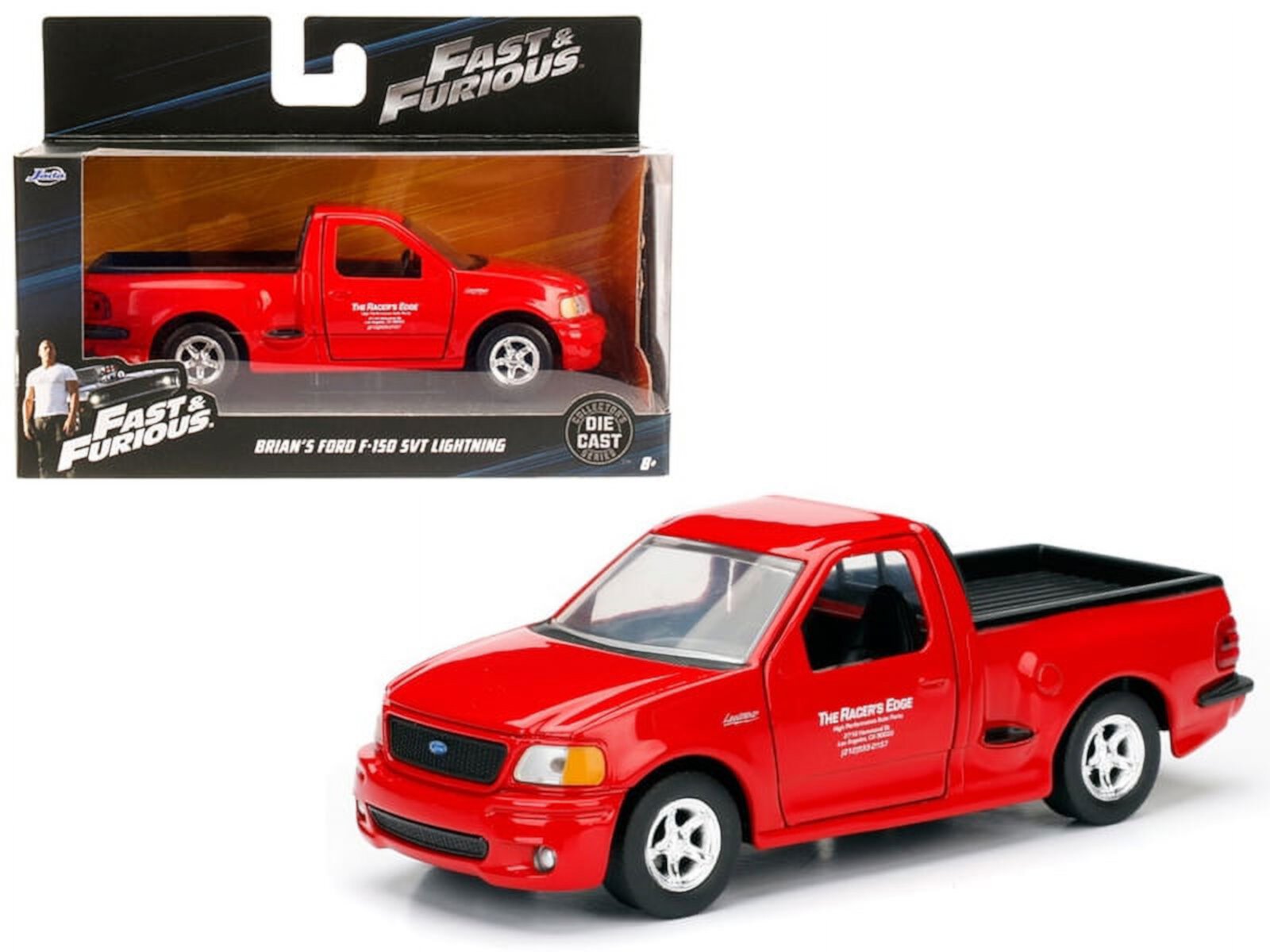 Brian's 1999 Ford F-150 SVT Lightning Pickup Truck Red "Fast & Furious" Movie 1/32 Diecast Model Car by Jada JADA TOYS