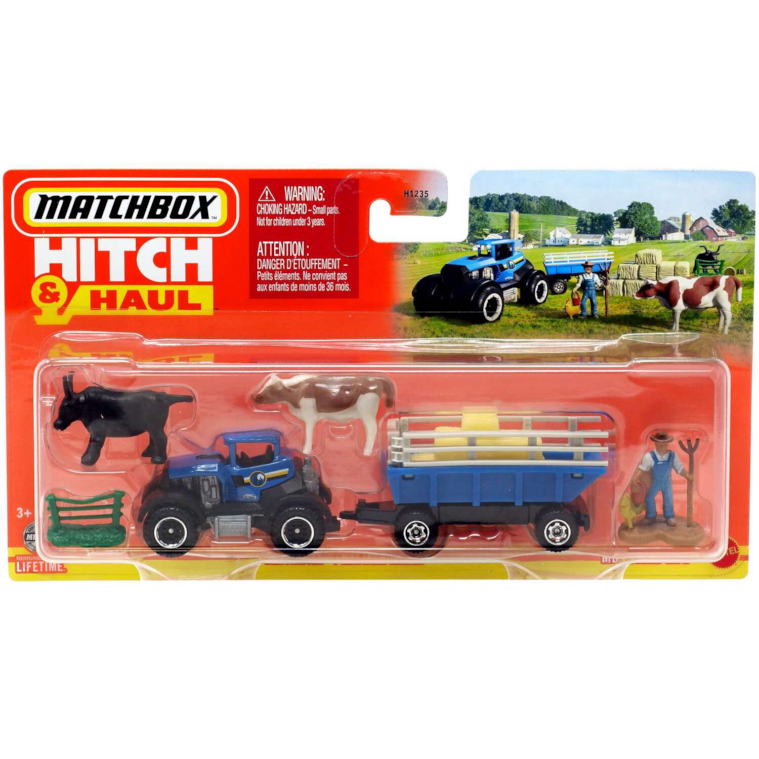 Matchbox Hitch & Haul Dirtstroyer / MBX Farm Trailer Diecast Vehicle (MBX Farm Life) Mattel