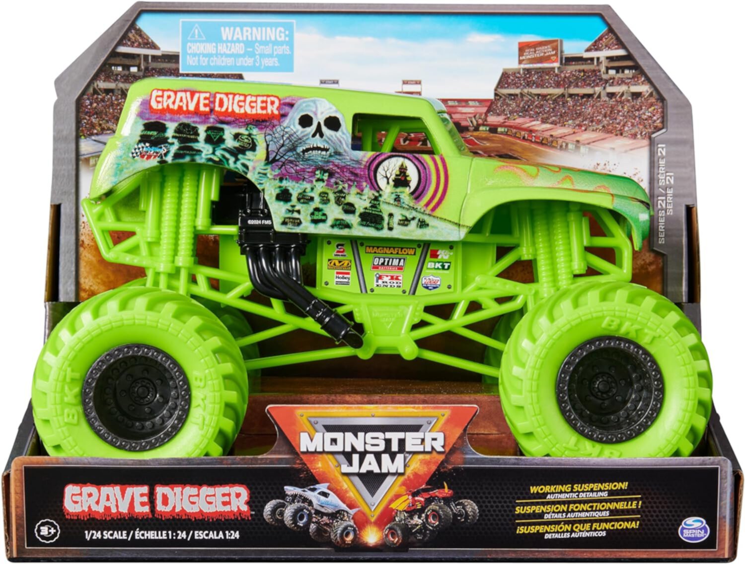 Monster Jam, Official Grave Digger Monster Truck, Collector Die-Cast Vehicle, 1:24 Scale, Kids Toys for Boys and Girls Ages 3 and up Monster Jam