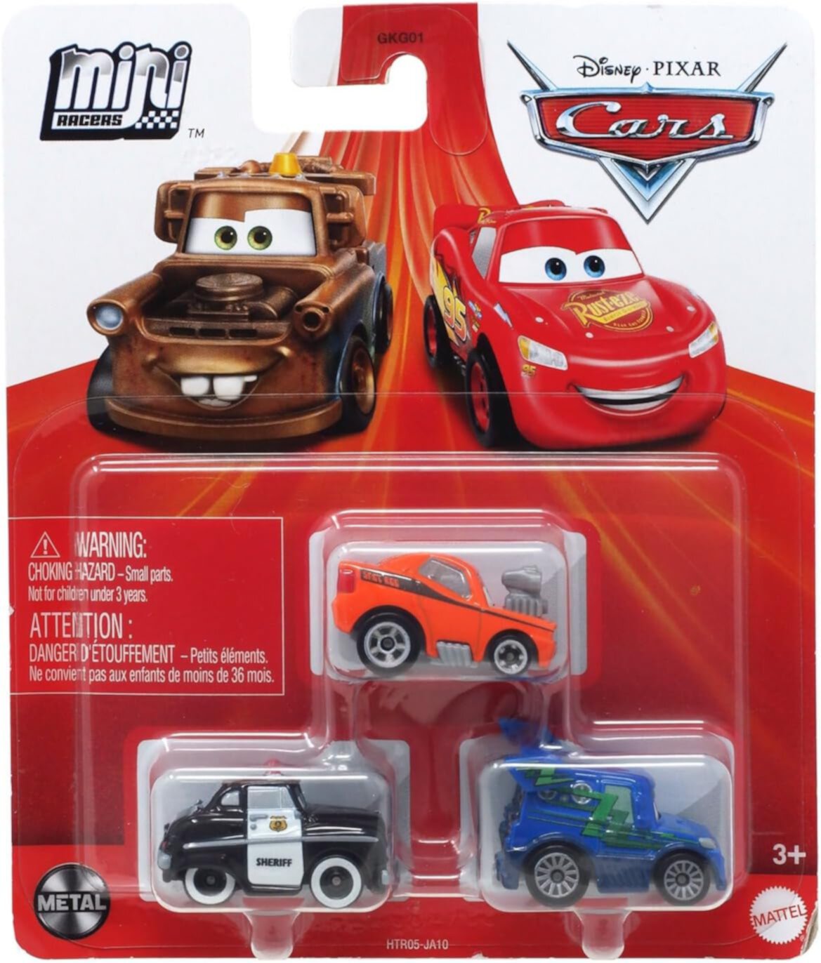 Disney Pixar Cars Toys, Mini Racers 3-Pack Metal Toy Cars, 0.64 lb Disney Pixar Cars