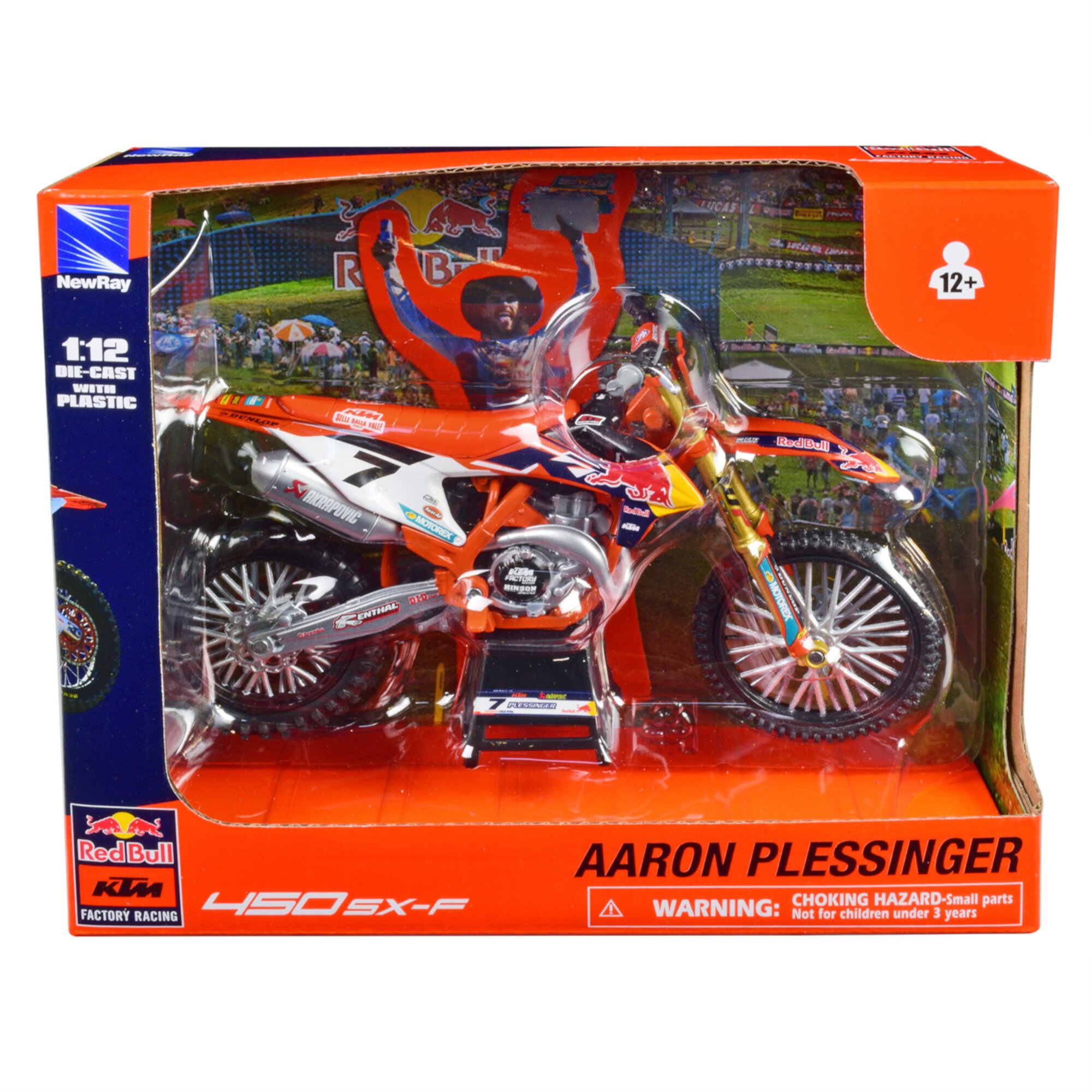 KTM 450 SX-F Motorcycle #7 Aaron Plessinger "Red Bull KTM Factory Racing" 1/12 Diecast Model by New Ray New Ray Toys