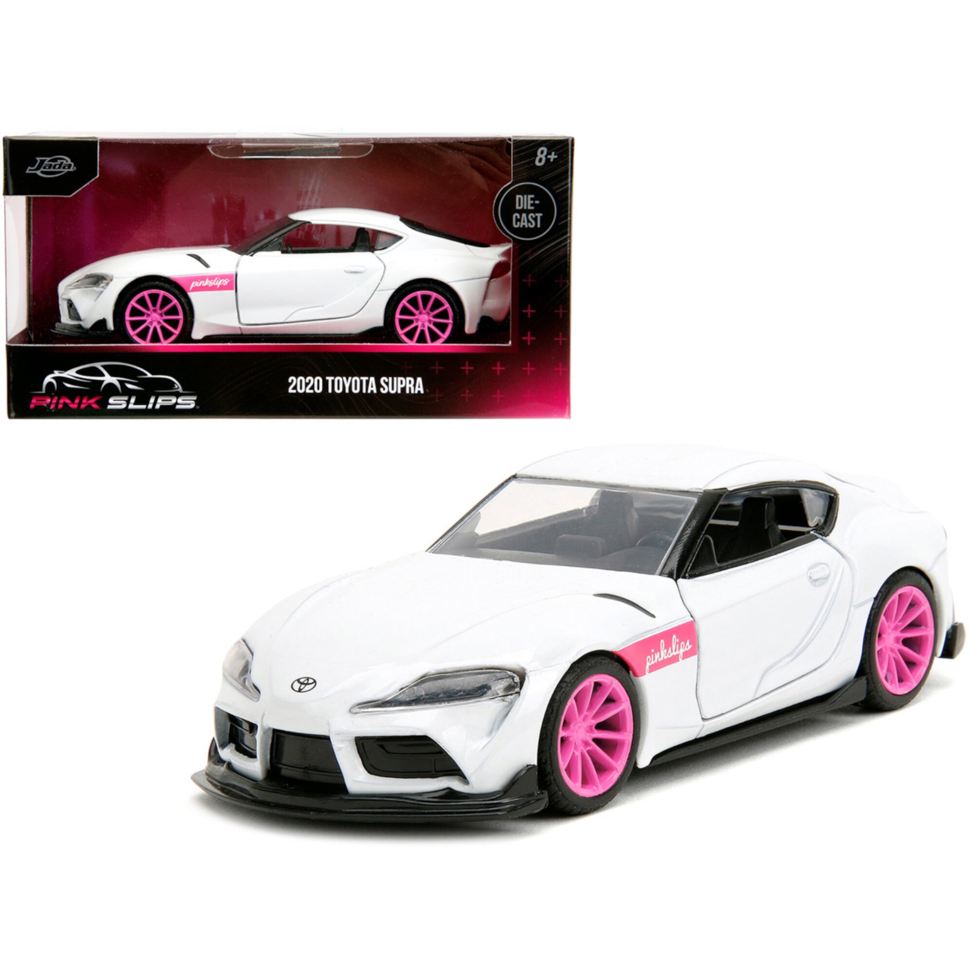 Pink Slips 1:32 W1 2020 GR Toyota Supra Die-Cast Car, Toys for Kids and AdultsWhite JADA TOYS