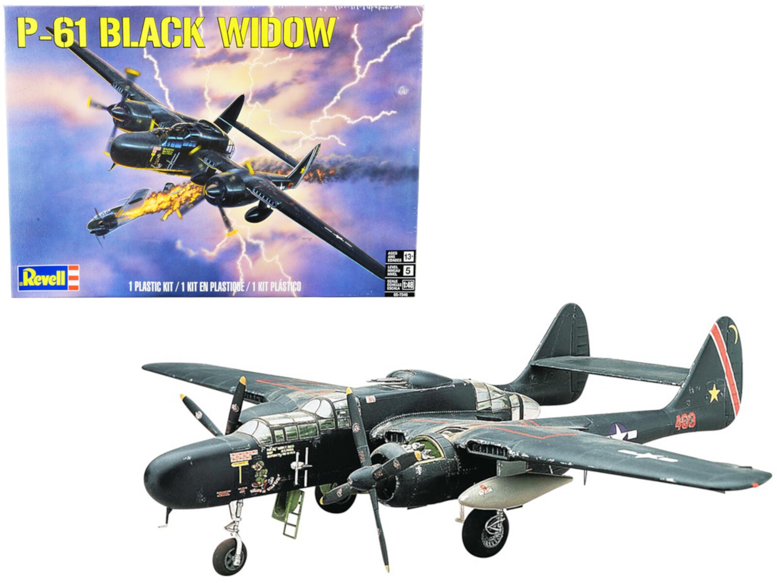 Level 5 Model Kit P-61 Black Widow Fighter Plane 1/48 Scale Model by Revell Generic