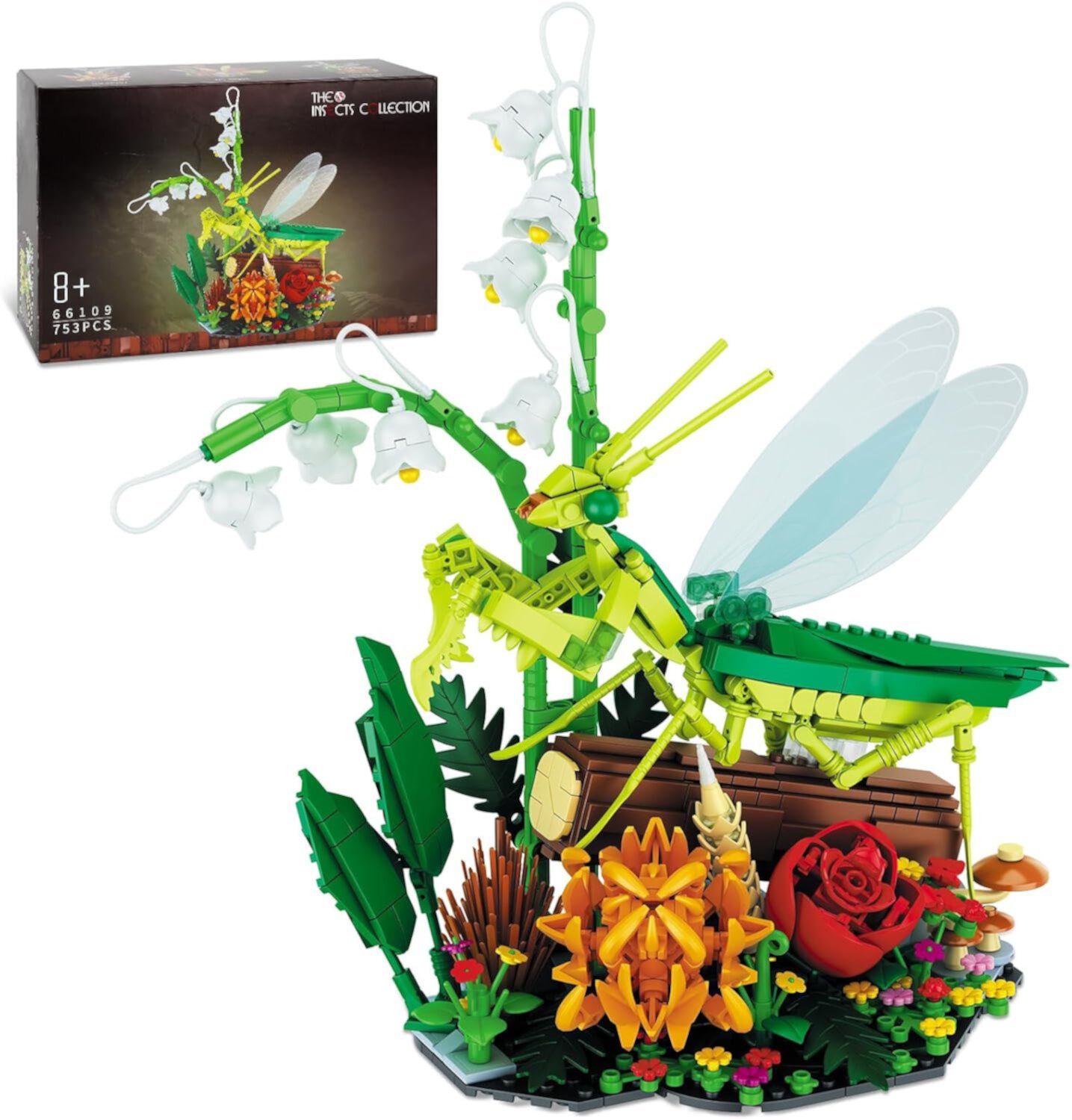 Syrinx Adult Kid Girl Compatible with Lego Flowers & Mantis Building Set(750 PCS) SYRINX