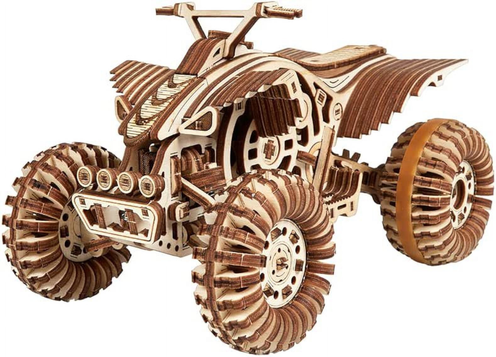 Wood Trick Cross Quad Bike 3D Wooden Puzzles for Adults and Kids to Build - Rides up to 30 ft - Wooden Model Car Kits to Build for Adults - Model Kits for Adults - Challenging Project Hobby Kits Wood Trick