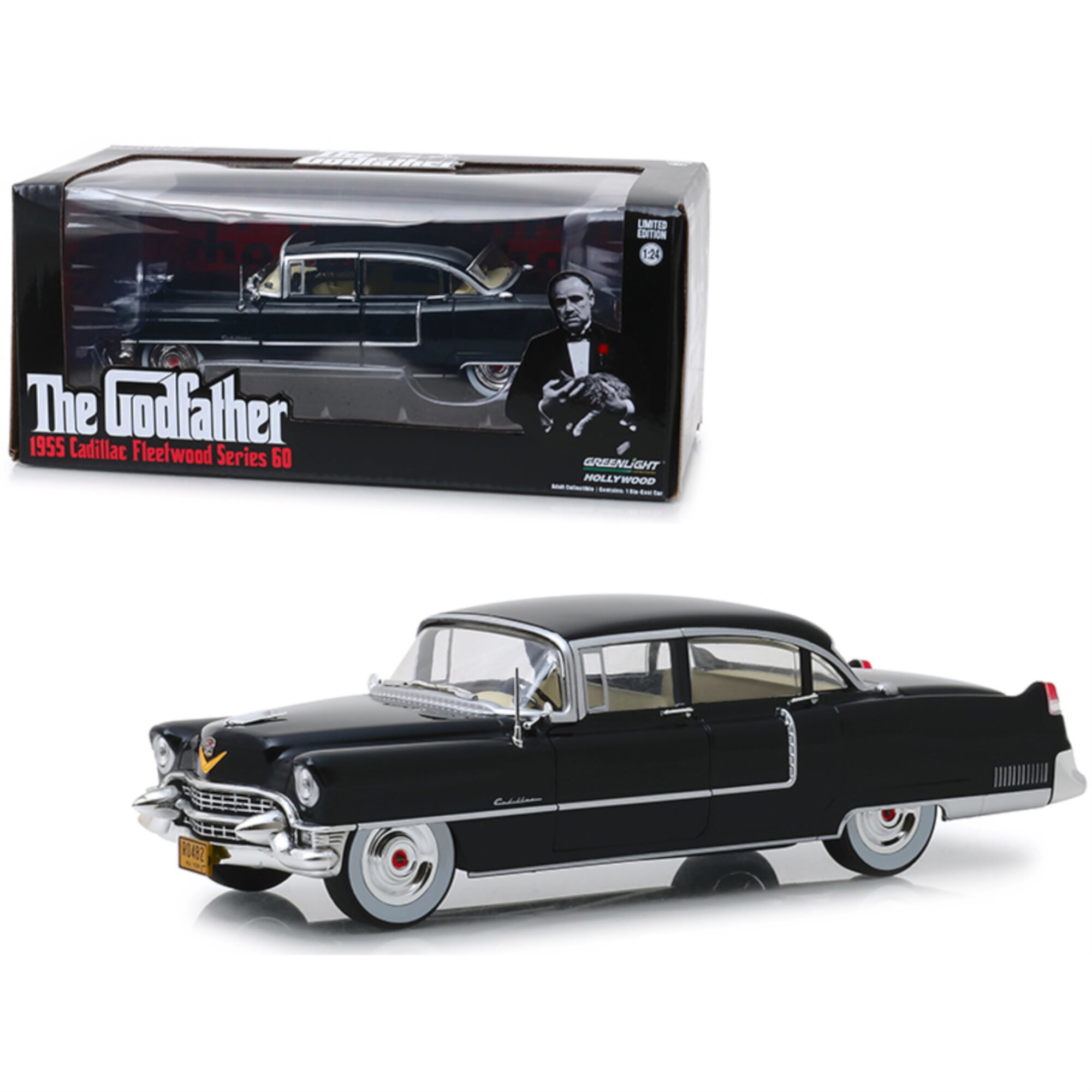 1955 Cadillac Fleetwood Series 60 Black "The Godfather" (1972) Movie 1/24 Diecast Model Car by Greenlight Greenlight