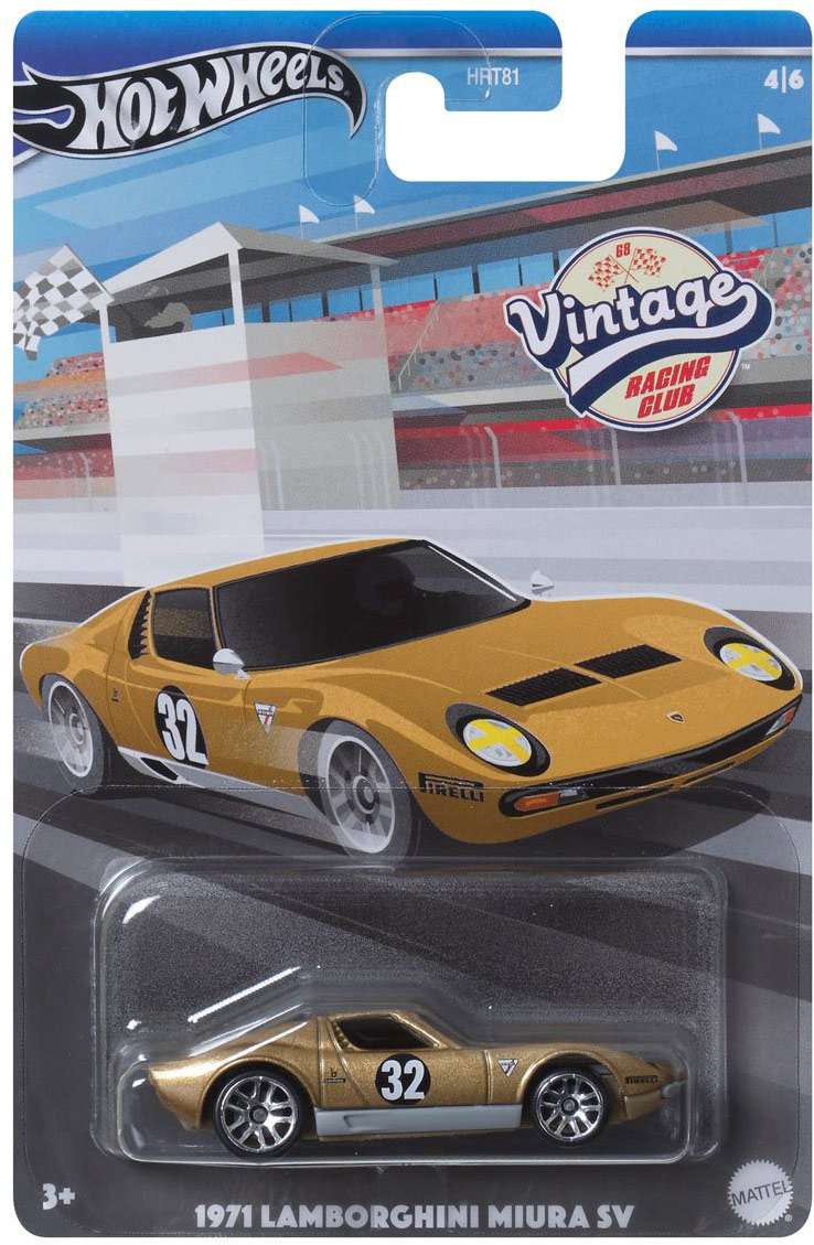 Hot Wheels Vintage Racing Club 1971 Lamborghini Miura SV Diecast Car Mattel