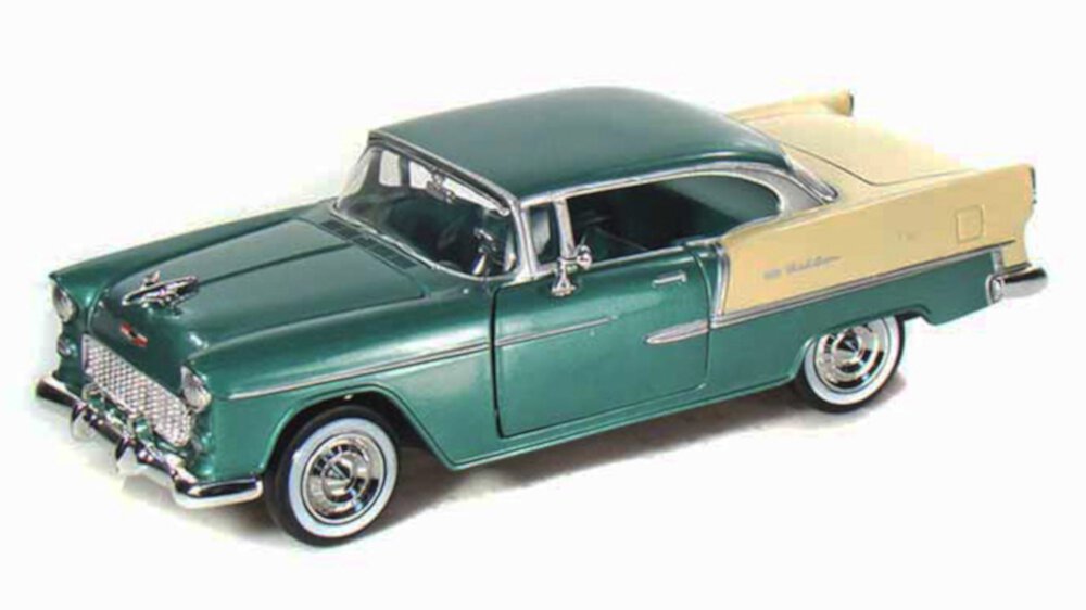 1955 Chevy Bel Air, Green - Motormax 73229 - 1/24 scale Diecast Model Toy Car MOTORMAX