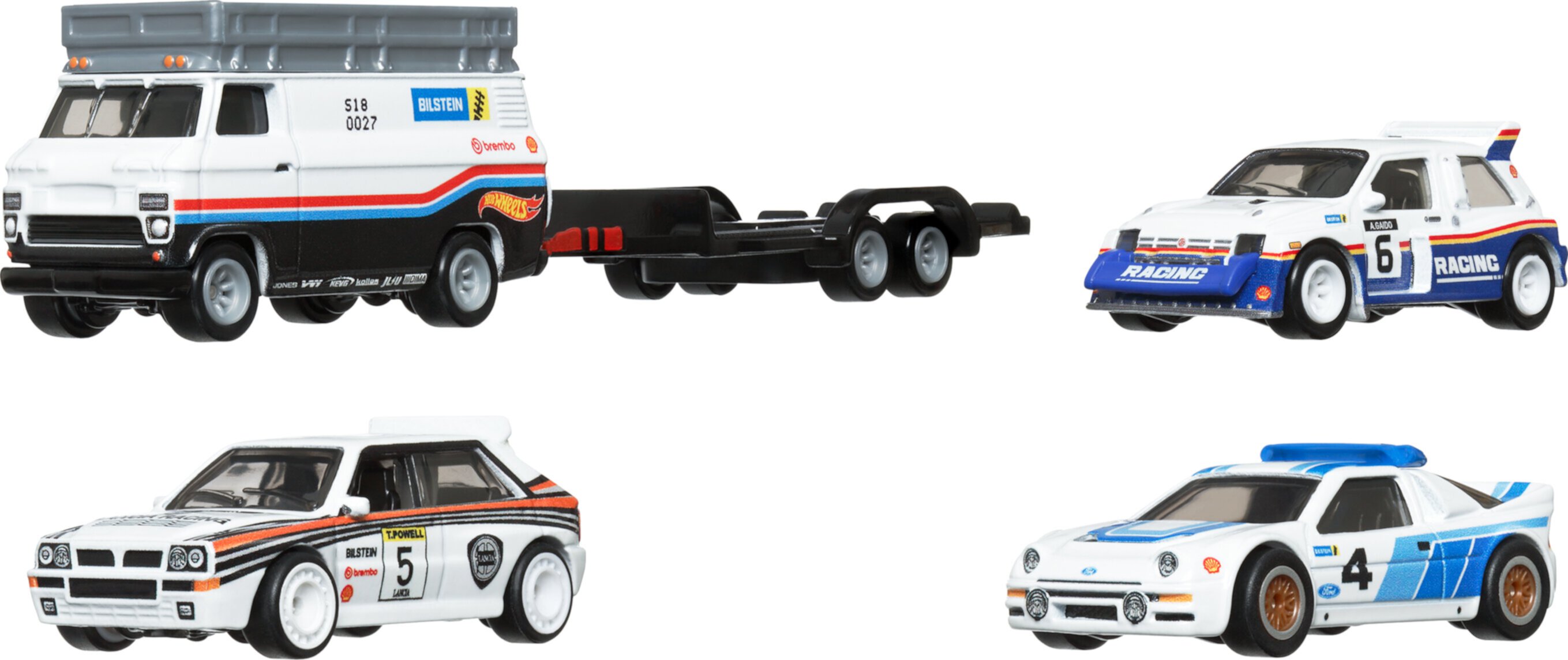 Hot Wheels Premium Collector Rally Legend Display Set, 3 Cars & 1 Transporter Hot Wheels