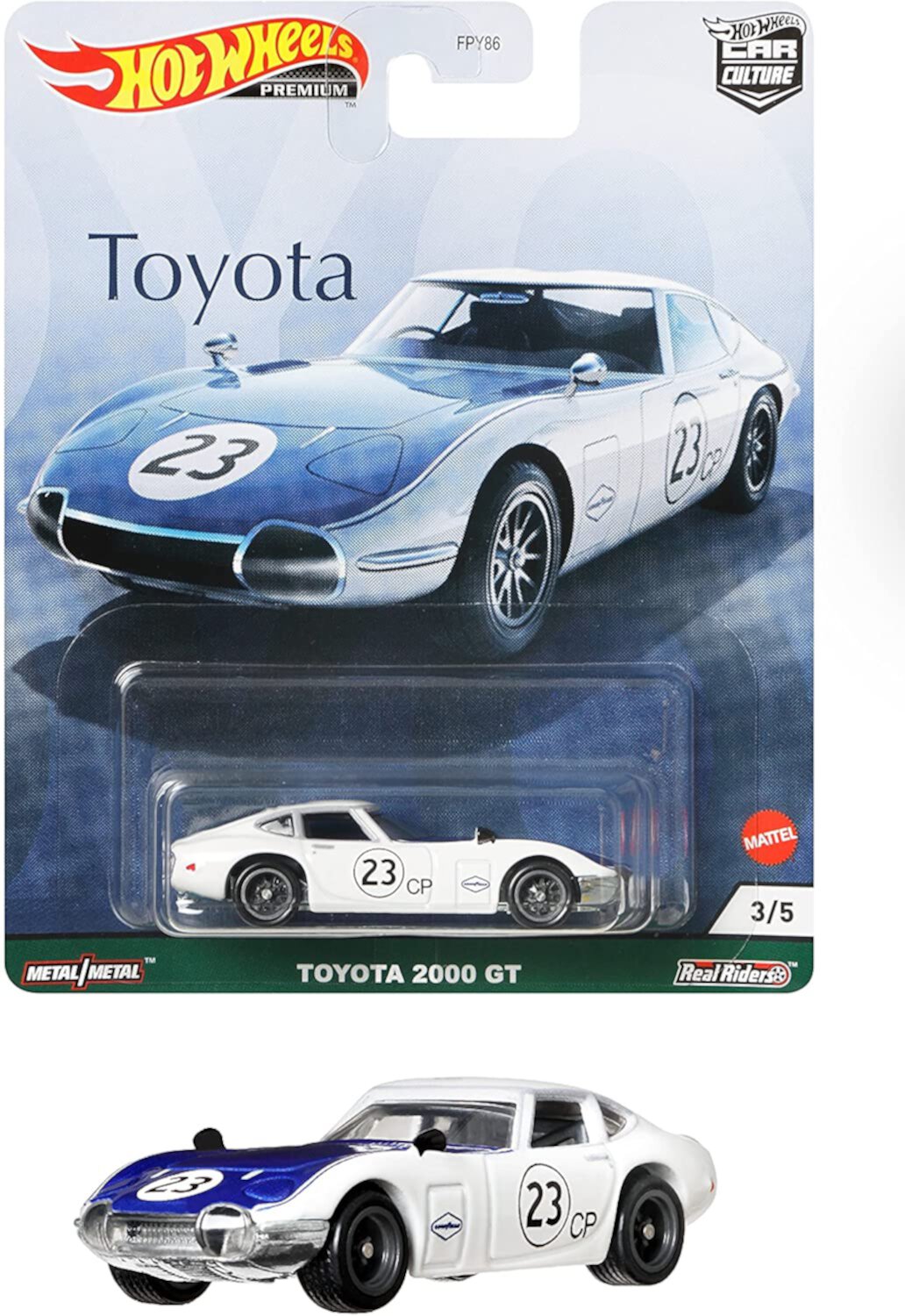 Hot Wheels Premium Toyota 2000 GT (White) Car Culture Toyota Series Hot Wheels