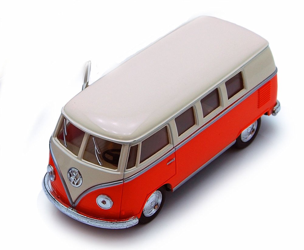 1962 Volkswagen Classical Bus, Orange - Kinsmart 5377D - 1/32 scale Diecast Model Toy Car (Brand New, but NOT IN BOX) KiNSMART