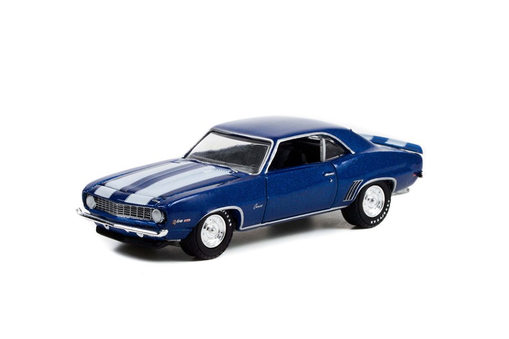 1969 Chevy Camaro Z/28 (Lot #687.3), Blue - Greenlight 37250C - 1/64 scale Diecast Car Greenlight