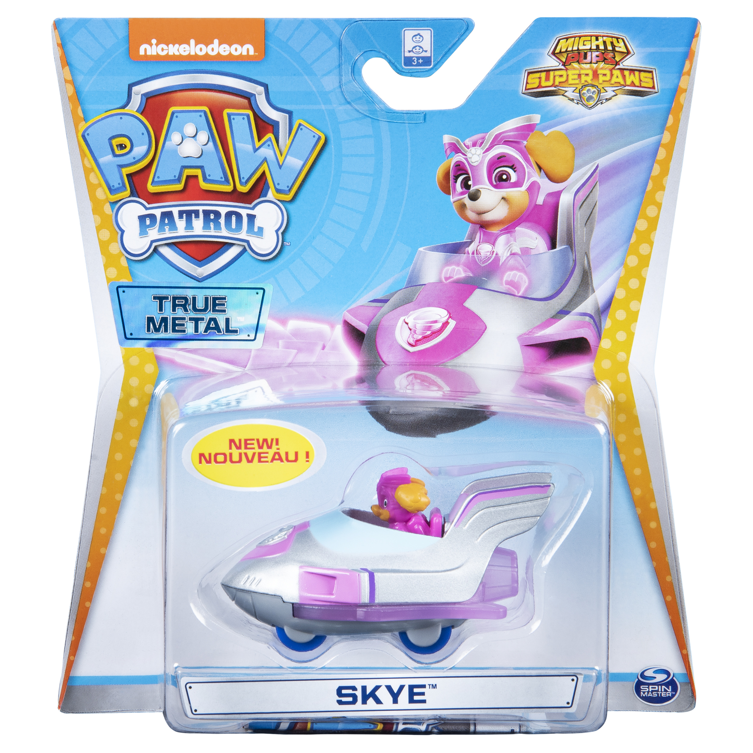 PAW Patrol, True Metal Mighty Skye Super PAWs Collectible Die-Cast Vehicle, Mighty Series 1:55 Scale Paw Patrol