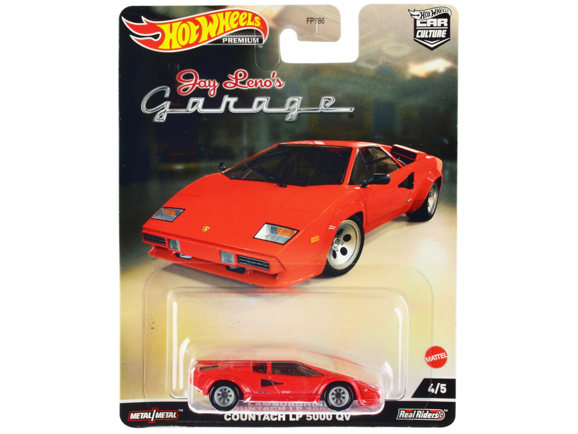 Lamborghini Countach LP 5000 QV Red "Jay Leno’s Garage" Diecast Model Car by Hot Wheels Hot Wheels