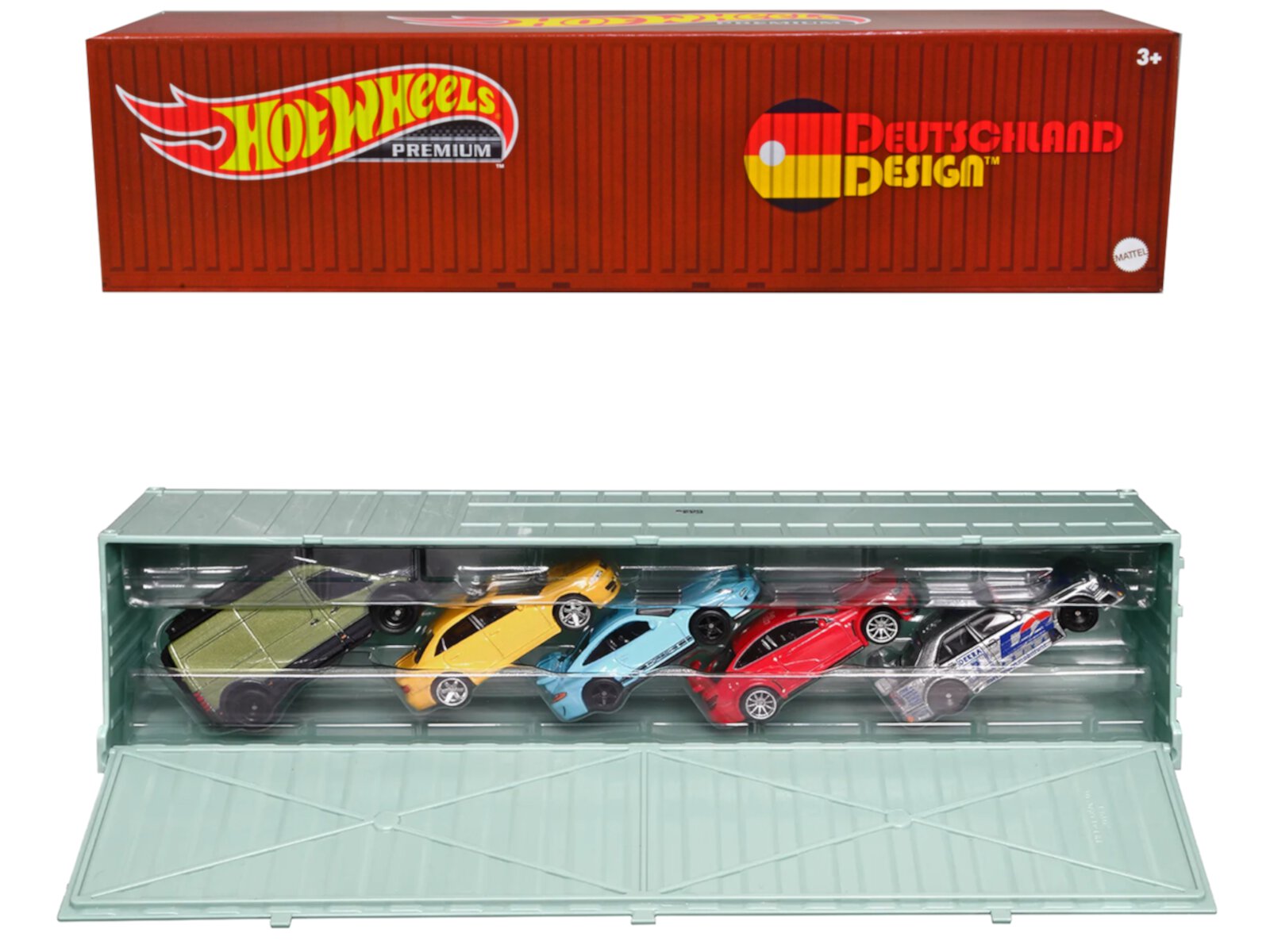 2022 "Deutschland Design" 5 piece Set with Container "Car Culture" Series Diecast Model Cars by Hot Wheels Hot Wheels