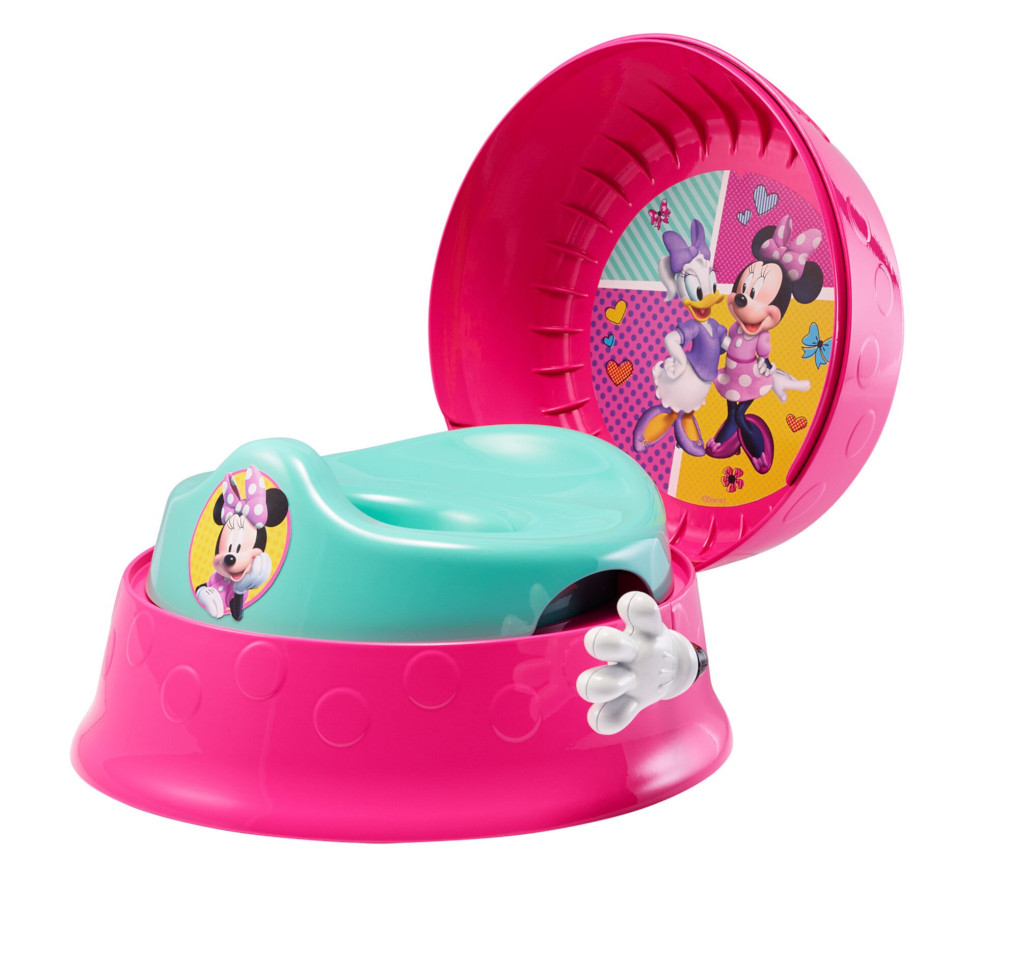 The First Years Disney Minnie Mouse 3-in-1 Potty Training Toilet Seat, Toddler Toilet Training Set The First Years