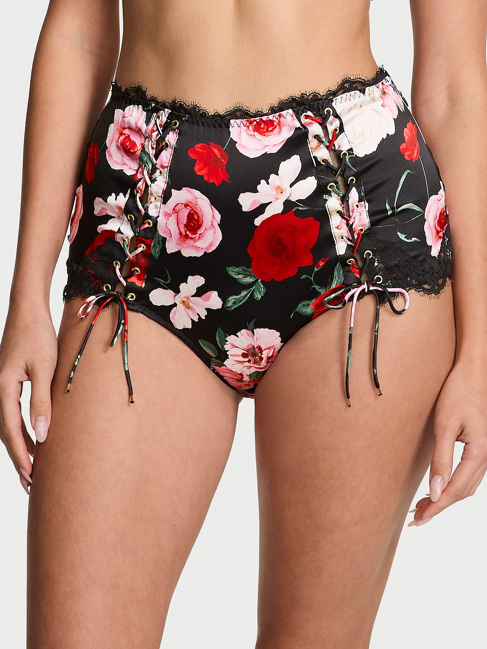 Atelier Victoria's Secret Satin Lace-Trim High-Waist Brief Panty Very Sexy