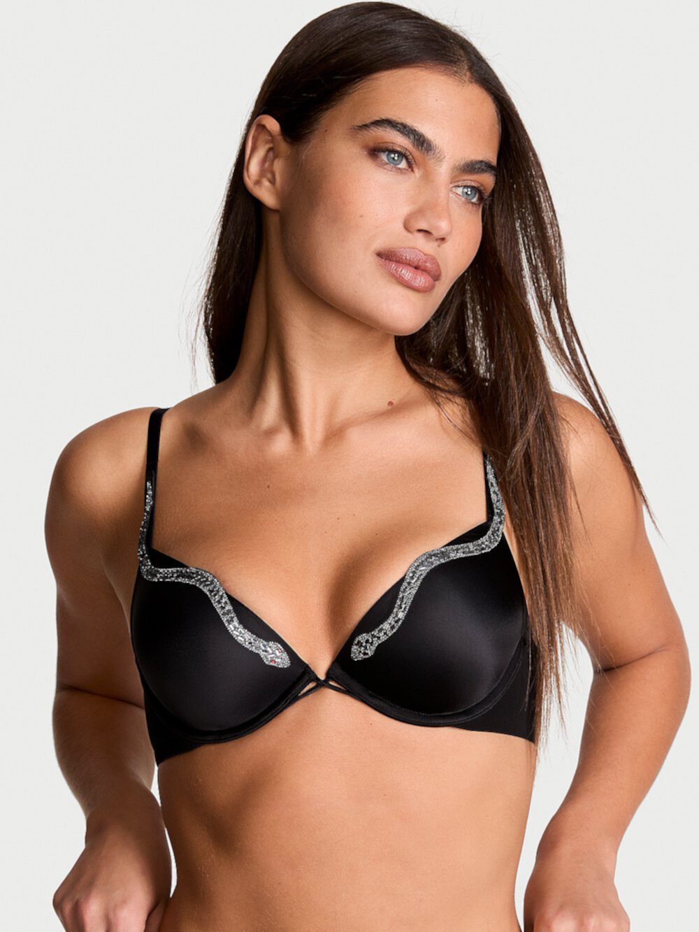 Snake Shine Lightly Lined Low-Cut Demi Bra Very Sexy