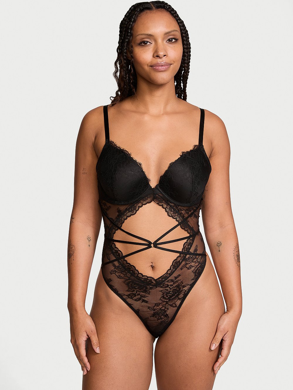 Rose Lace Strappy Teddy Very Sexy