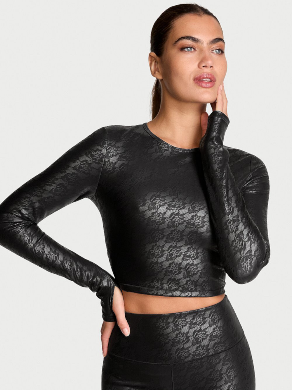 VSX SuedeEffect Lace Long-Sleeve Top VSX