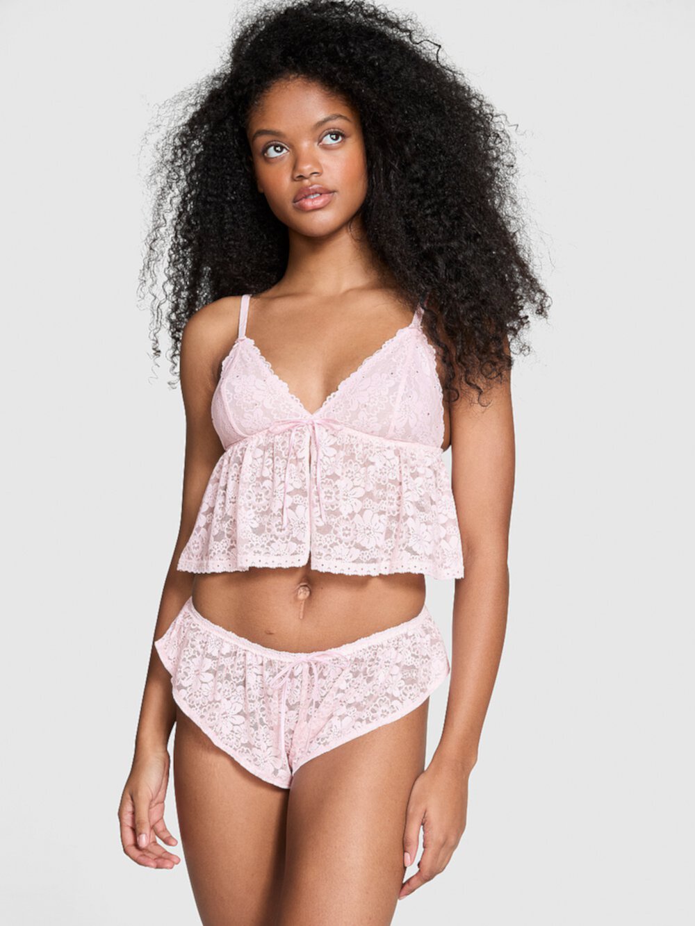 Женская Пижама Pink Wink Shine Lace Cami & Flutter Short Set Pink