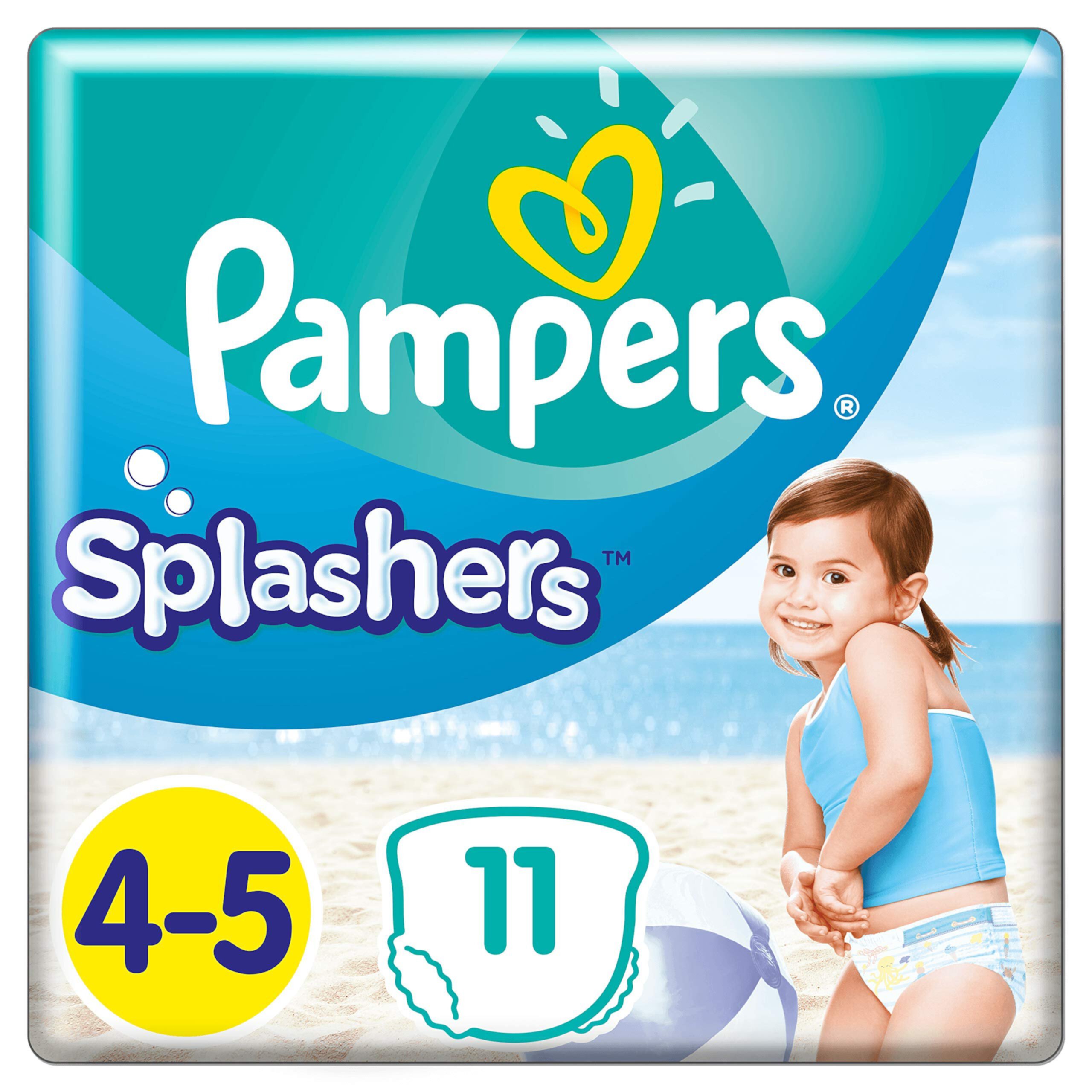 Pampers Splashers Disposable Swim Diapers Size 4-5 9-15 kg for Optimal Protection in Water, 11 Layers Pampers