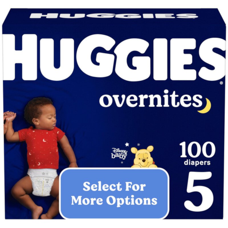 Pack of 2 Huggies Overnites Nighttime Diapers, Size 5, 100 Ct Huggies