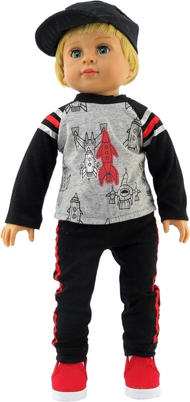 Gray Super Star Pant Set for 18inch Dolls | American Fashion World American Fashion World