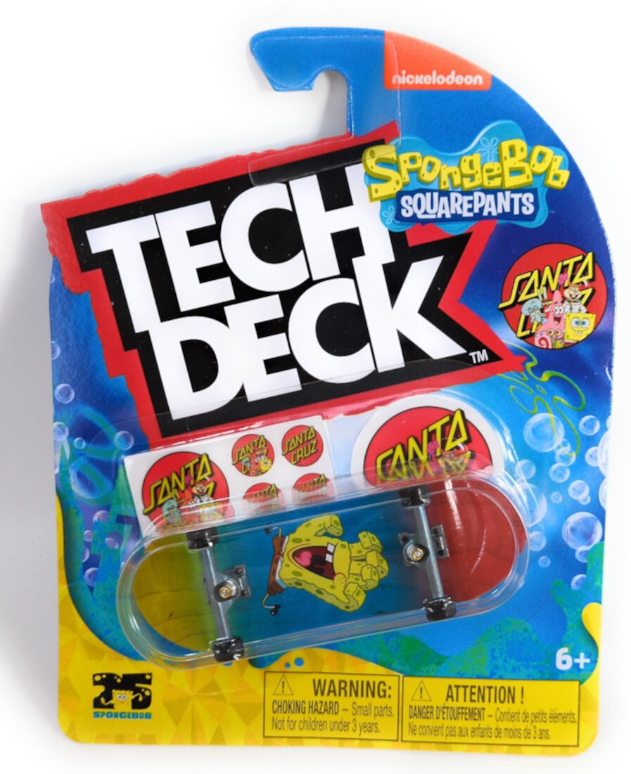 Tech Deck Santa Cruz Skateboards Spongebob Squarepants Screaming Hand Fingerboard Tech Deck