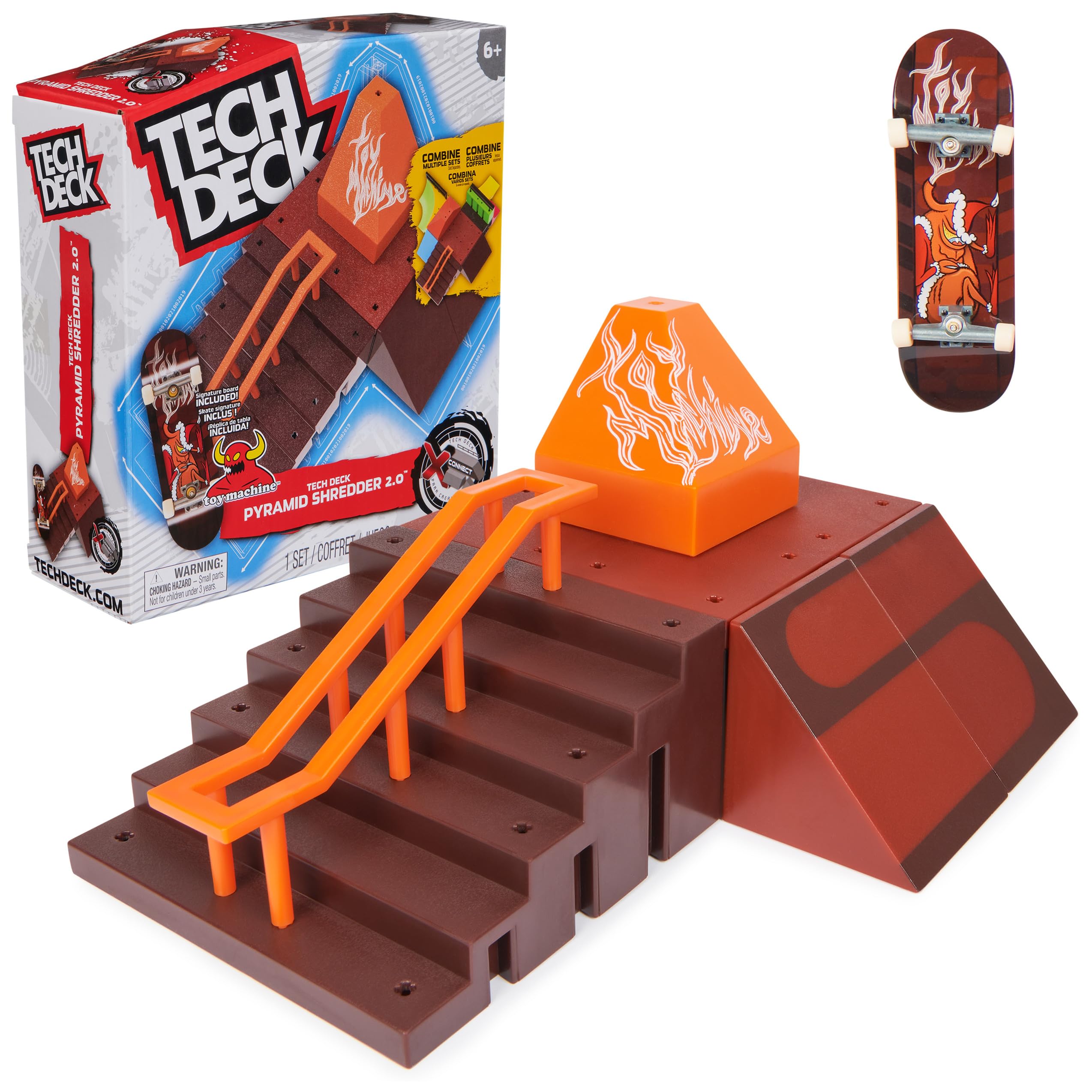 TECH DECK, Pyramid Shredder 2.0, X-Connect Park Creator, Customizable and Buildable Ramp Set with Exclusive Fingerboard, Kids Toy for Ages 6 and up C44 Tech Deck