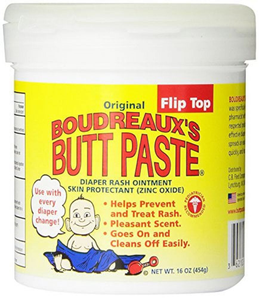 3 Pack - Boudreaux's Butt Paste, Orignal Diaper Rash Ointment Jar 16 oz Each Boudreaux's Butt Paste