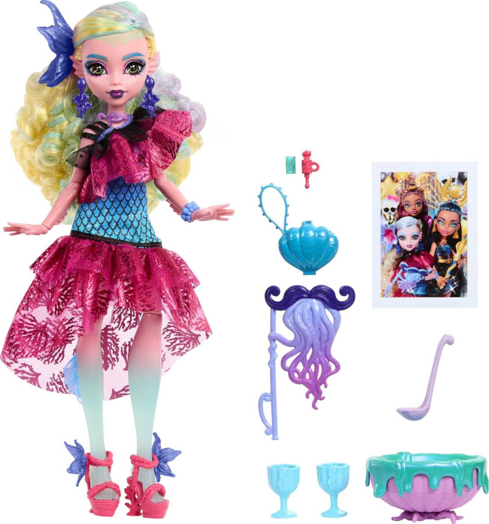 Monster High Lagoona Blue Doll in Monster Ball Party Dress with Accessories Monster High