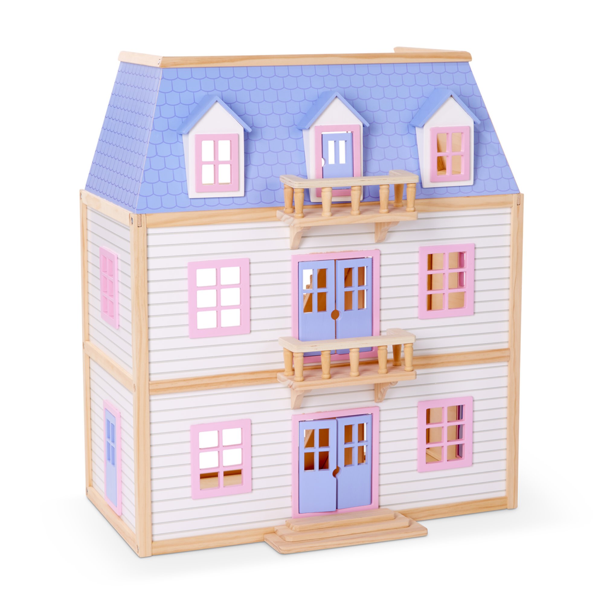 Melissa & Doug Modern Wooden Multi-Level Dollhouse With 19 pcs Furniture [White] Melissa & Doug