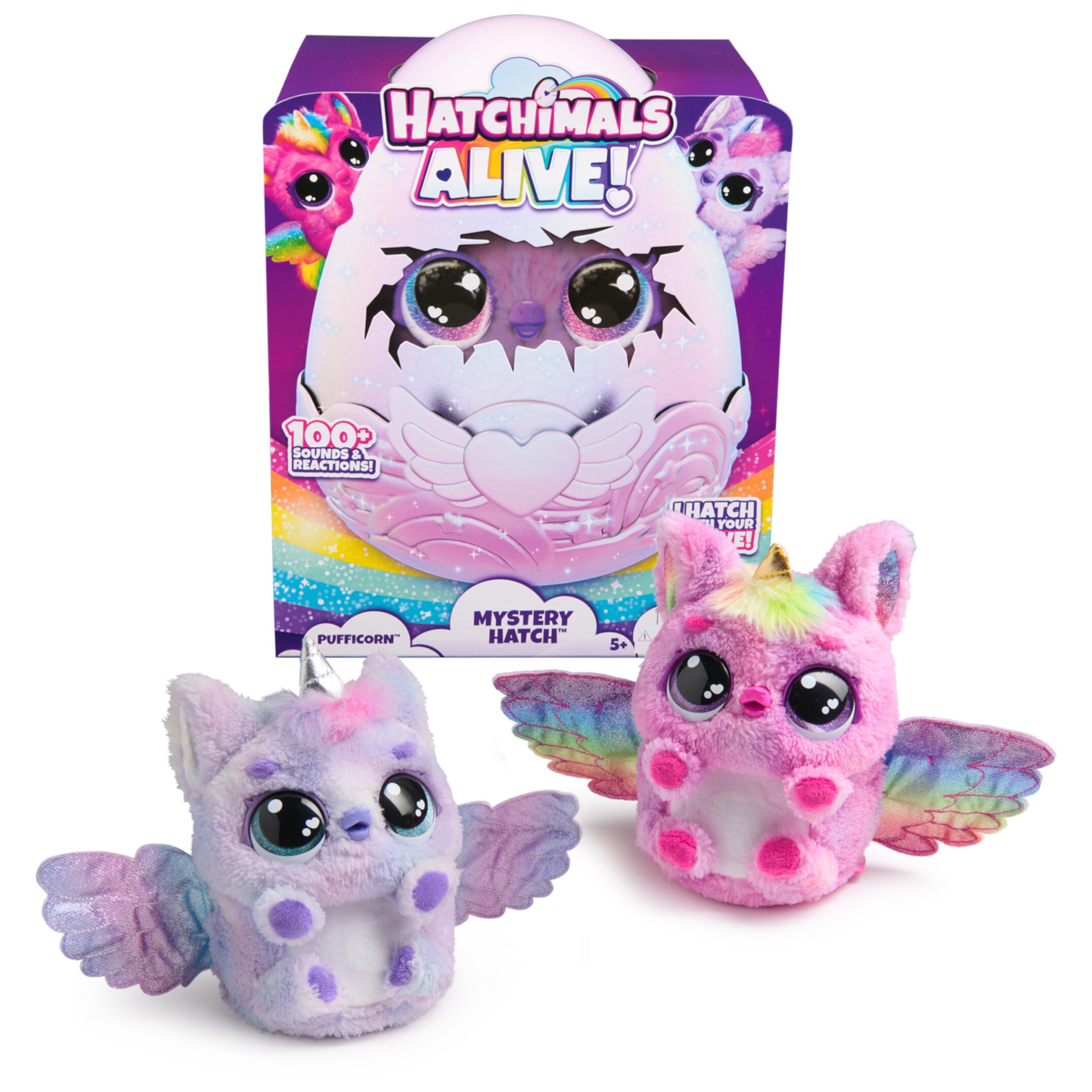 Hatchimals Alive, Mystery Hatch 6.5-inch Pufficorn Electronic Pet with Mist, Lights & Sounds (Styles Vary) Hatchimals