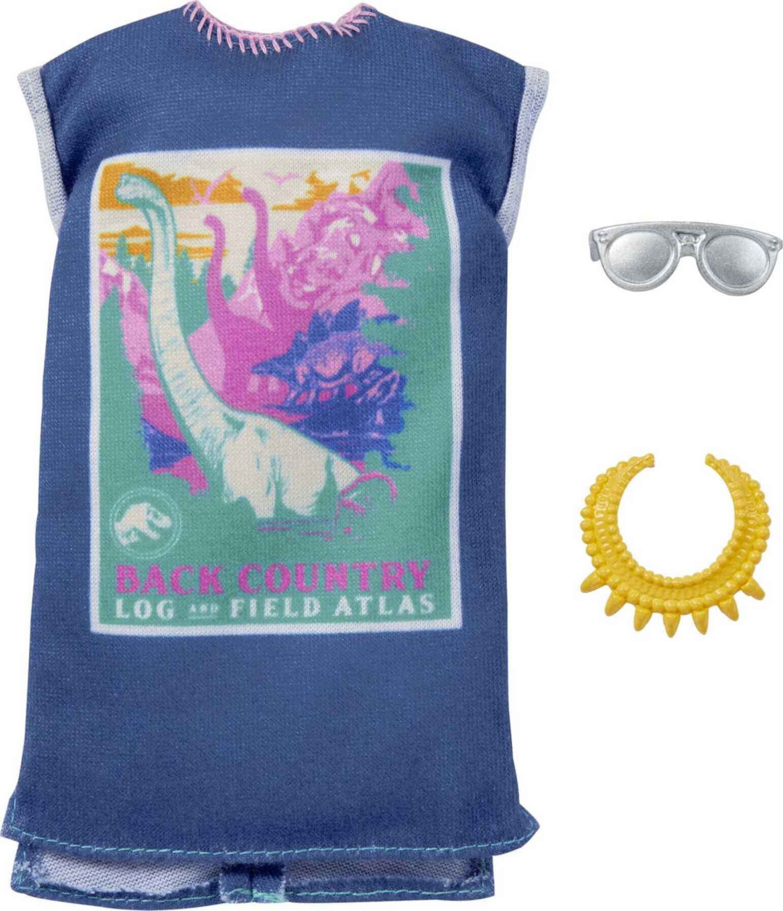 Barbie Jurassic World Fashion Pack with Dino T-Shirt Dress & 2 Accessories for Dolls Barbie