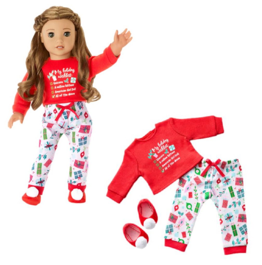 American Girl Doll Outfit Holiday Wish List PJs for 18" Dolls Truly Me Pajamas (Doll Not Included) American Girl