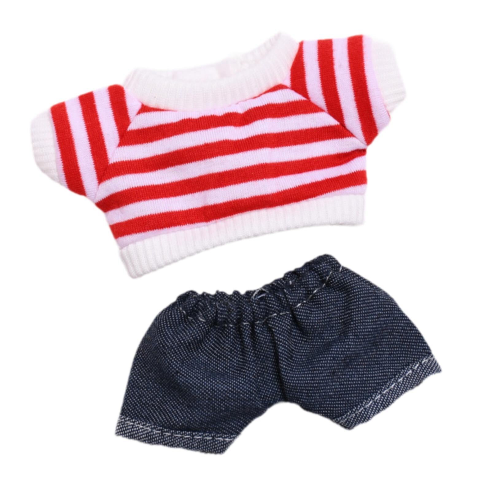 MERIGLARE 2 Pieces Mini 6 inch Doll Clothes, Doll Pants Outifit Costumes Clothing, Adorable DIY Your Doll Doll Clothes for Age 5-7 8-10 Red stripe MERIGLARE