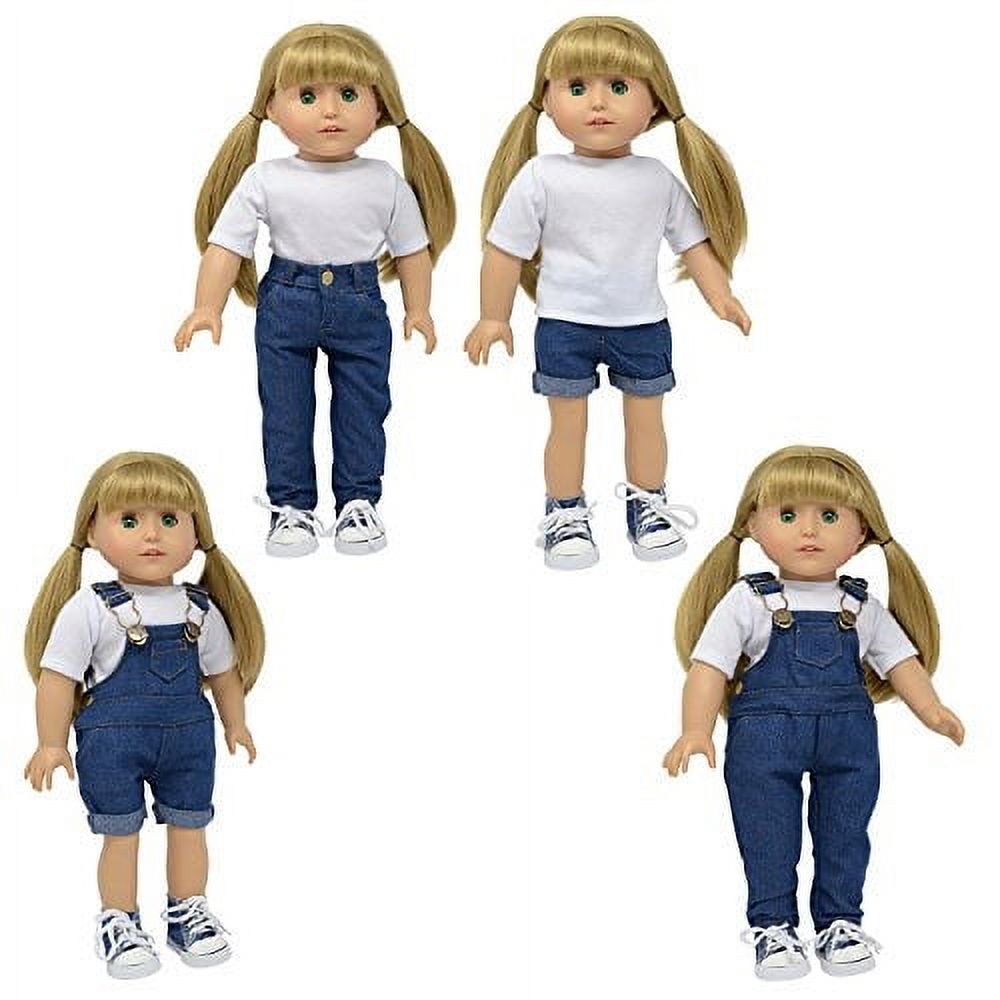 The New York Doll Collection Denim Overalls for 18 inch Dolls - for Toddlers, Girls, The New York Doll Collection