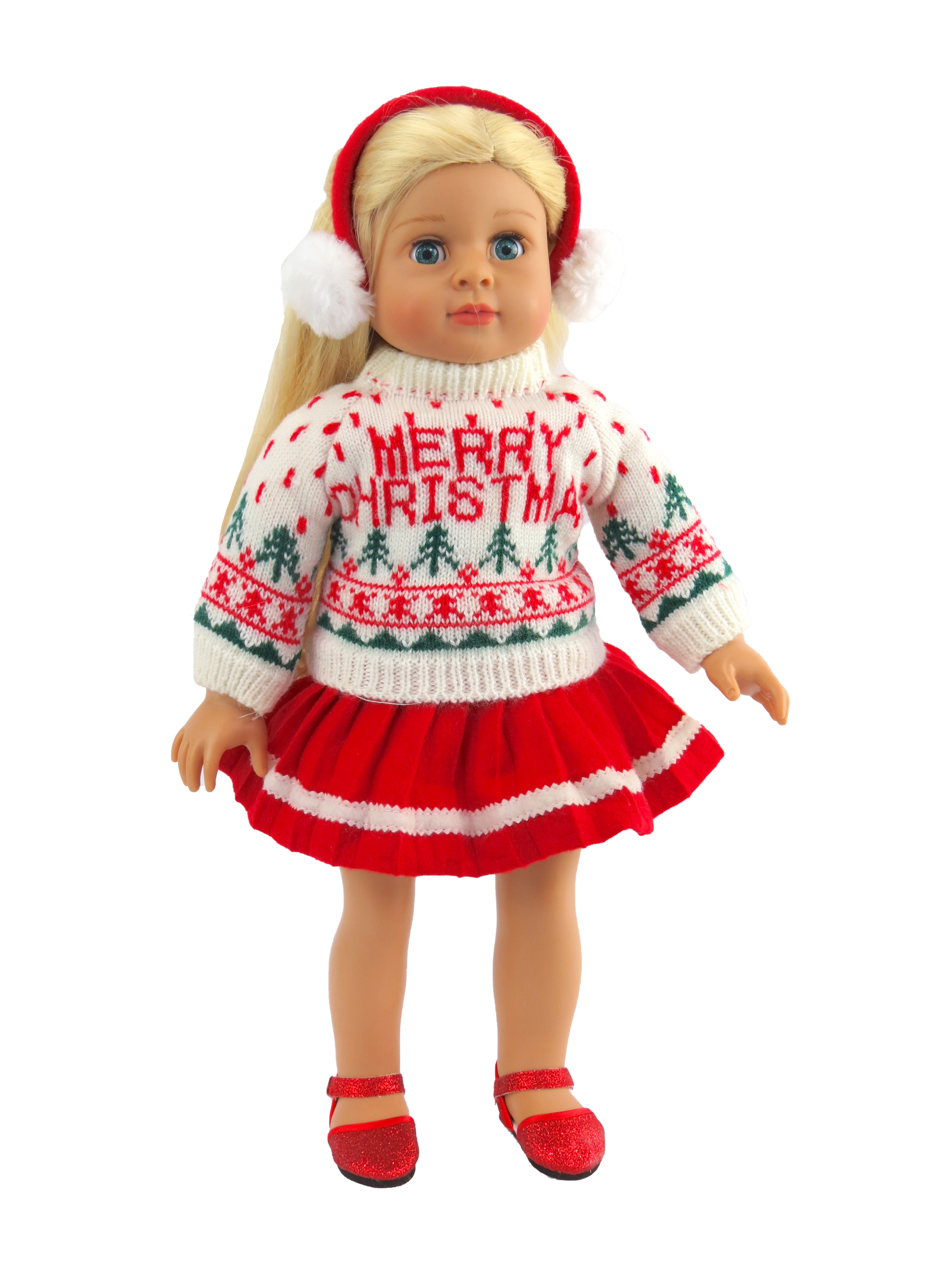 Merry Christmas Sweater Skirt Set For 18 Inch Dolls American Fashion World