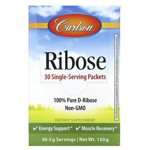 Ribose, 30 Single Serving Packets, 5 g Each Carlson