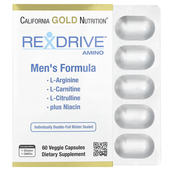 Rexdrive Amino, Men's Formula, 60 Veggie Capsules California Gold Nutrition