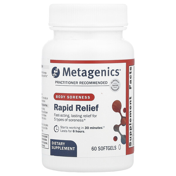 Rapid Relief, Body Soreness, 60 Softgels (Мягкие капсулы) Metagenics