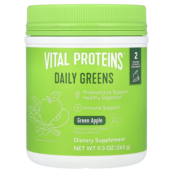 Daily Greens, Green Apple, 9.3 oz (Унции) (265 g) VITAL PROTEINS