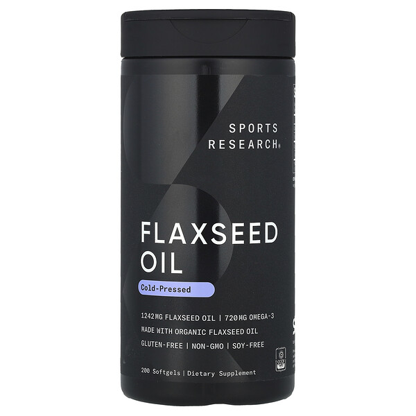 Flaxseed Oil, 200 Softgels (Мягкие капсулы) Sports Research